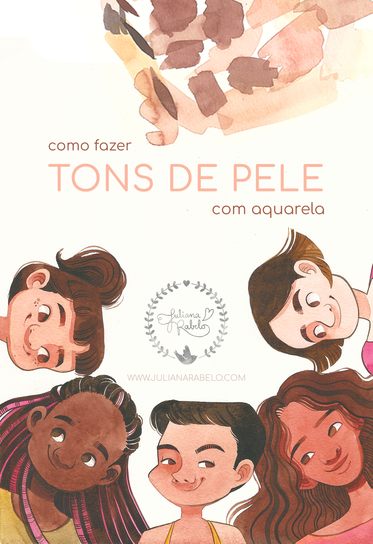 Tons de pele em aquarela - Juliana Rabelo