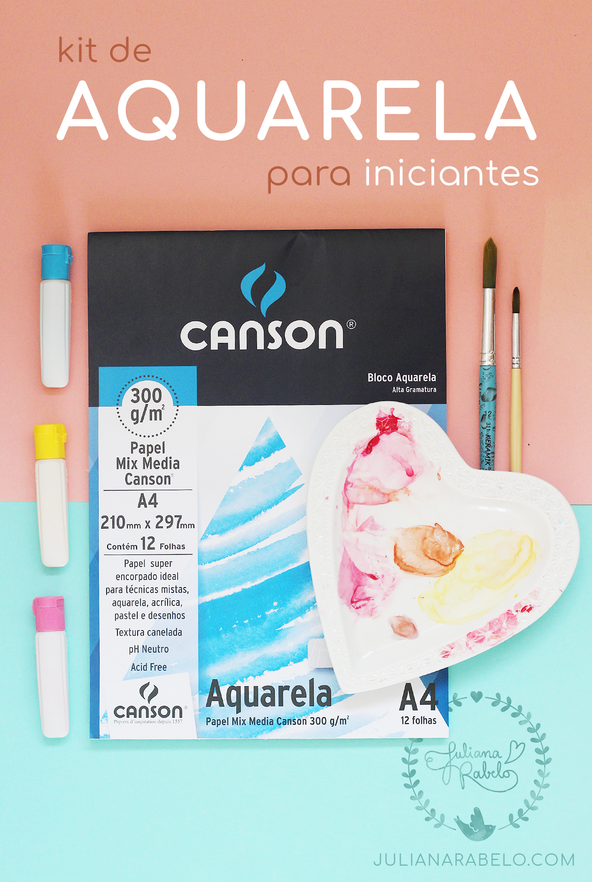 kit de aquarela para iniciantes - Juliana Rabelo